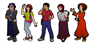 Ilustrated guides personify the skill sets learners will acquire.